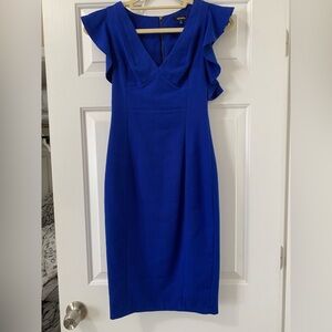 XOXO Cobalt Blue Ruffle Sleeve Mini Dress